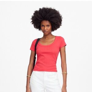 Madewell (Re)generative cotton ribbed scoop neck tee